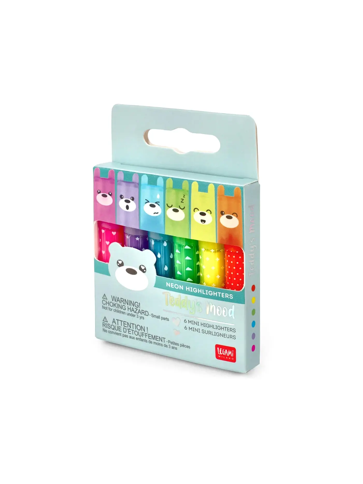 LEGAMI | Set mit 6 Mini-Textmarkern TEDDY BEAR | 